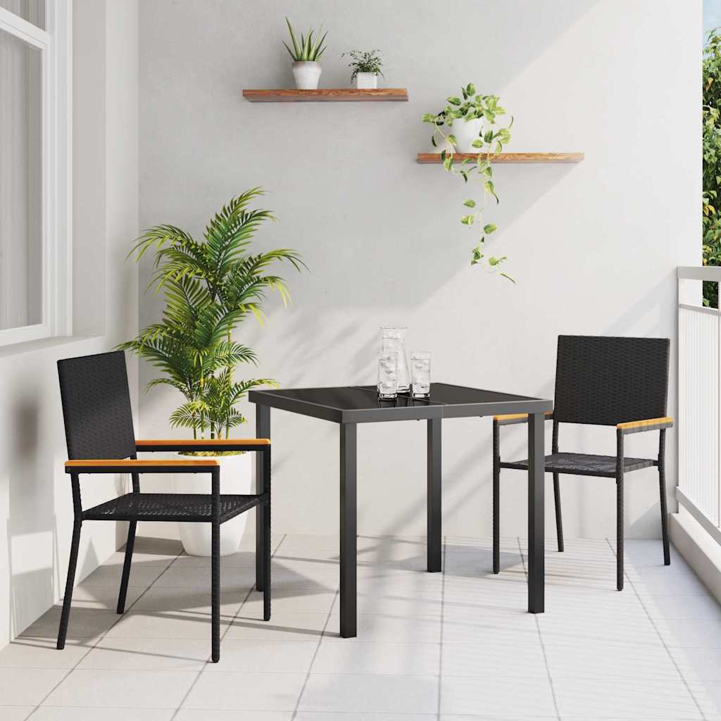 Garden Stacking Chairs 2 Pcs Cream And Brown 54 X 56 X 90 Cm