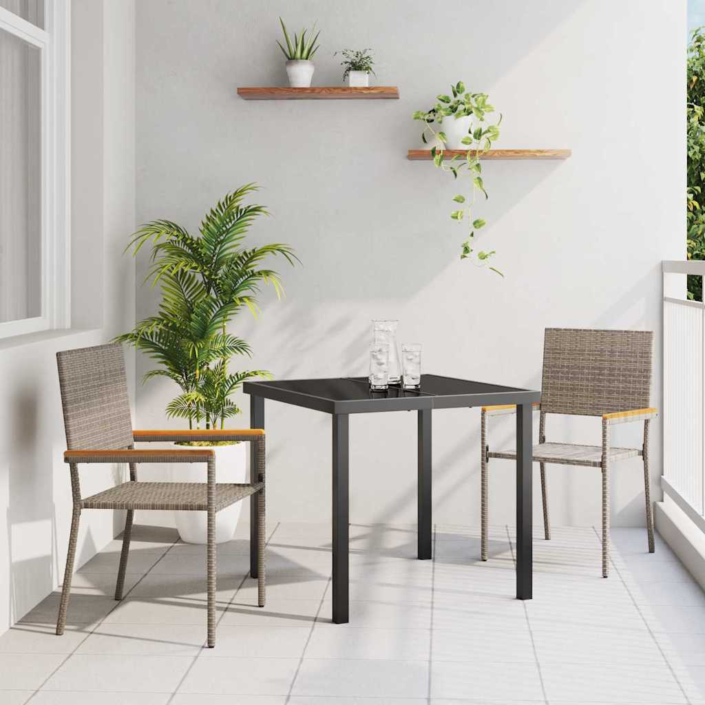Garden Stacking Chairs 2 Pcs Cream And Brown 54 X 56 X 90 Cm