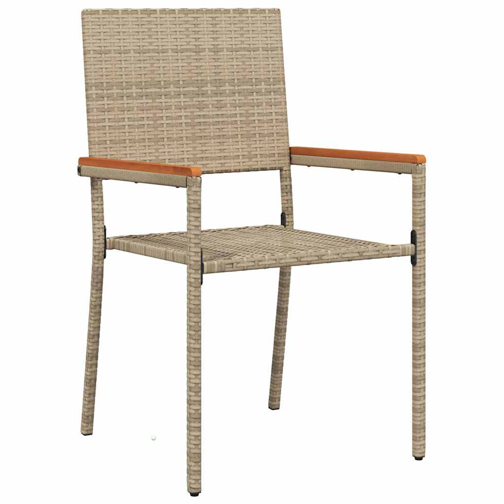 Garden Stacking Chairs 2 Pcs Cream And Brown 54 X 56 X 90 Cm