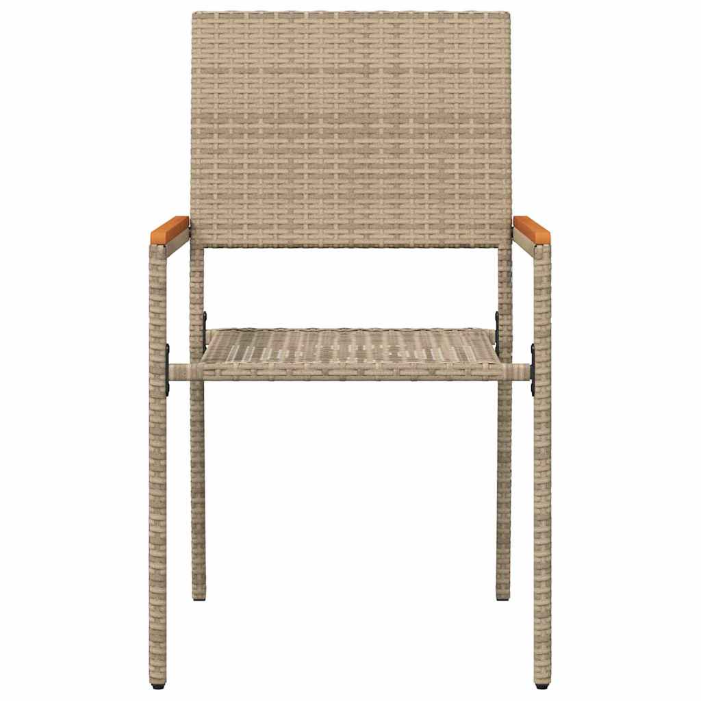 Garden Stacking Chairs 2 Pcs Cream And Brown 54 X 56 X 90 Cm