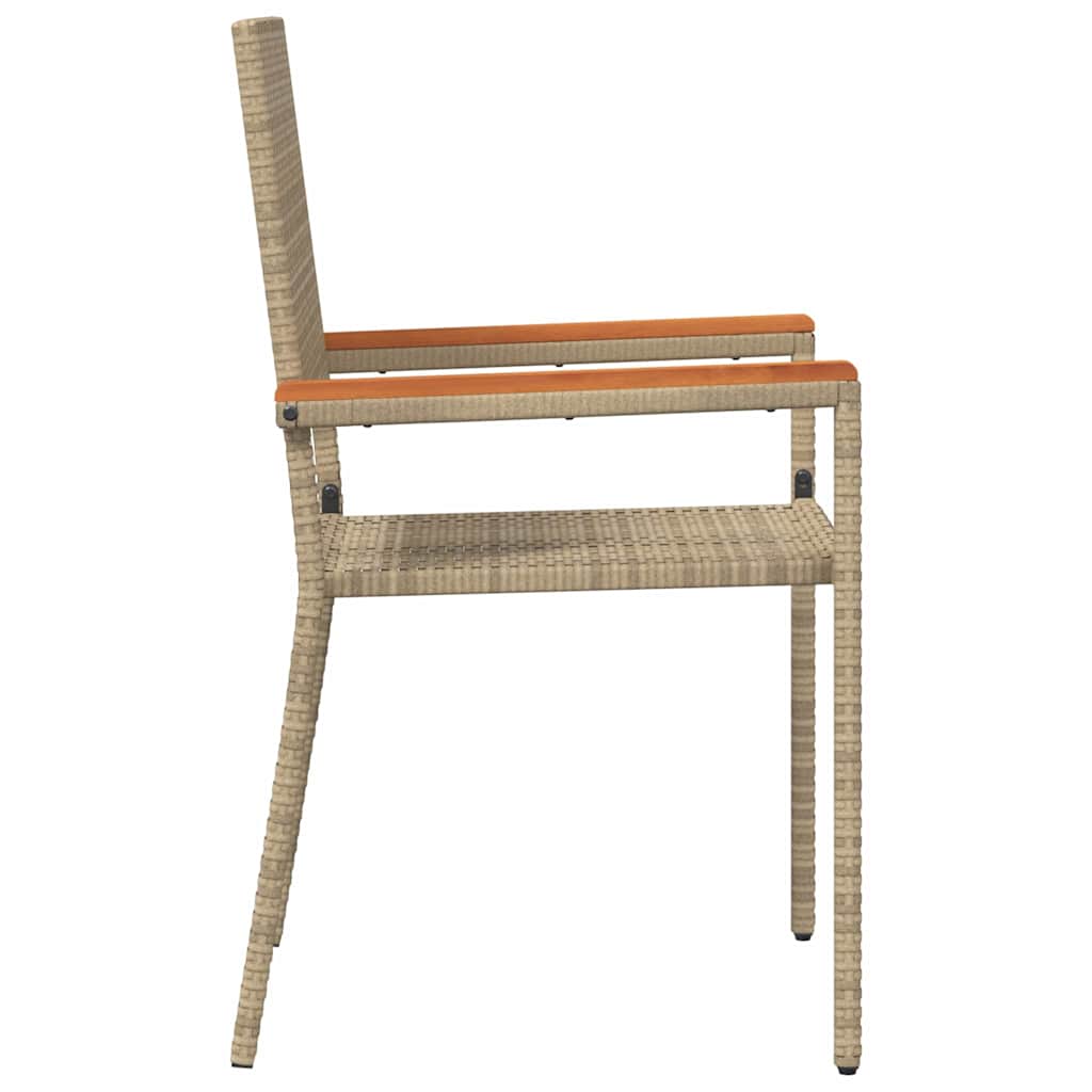 Garden Stacking Chairs 2 Pcs Cream And Brown 54 X 56 X 90 Cm