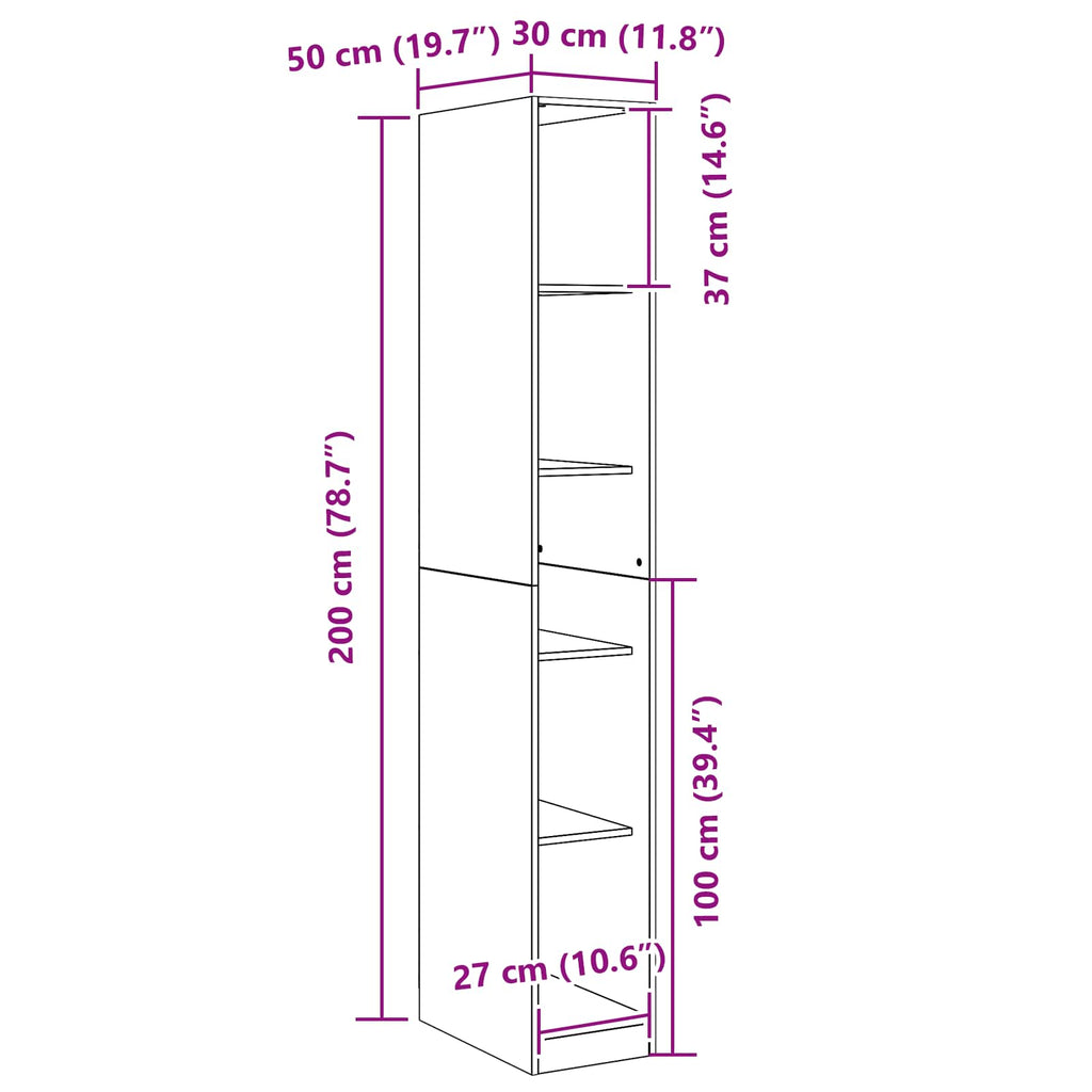 Wardrobe With Shelf Engineered Wood