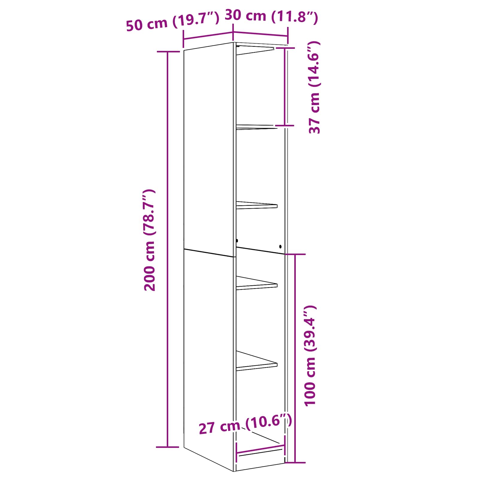 Wardrobe With Shelf Engineered Wood