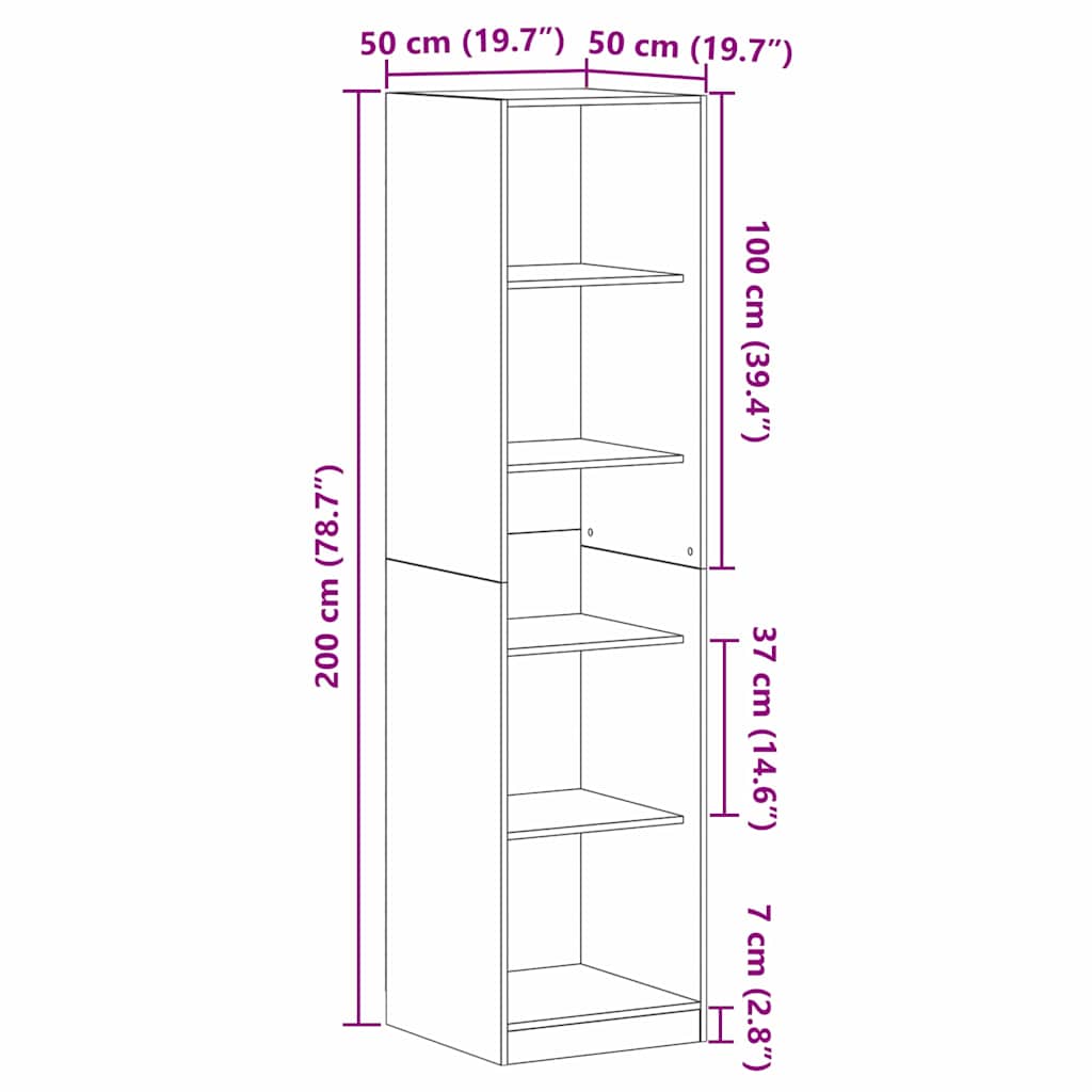 Wardrobe With Shelf Engineered Wood
