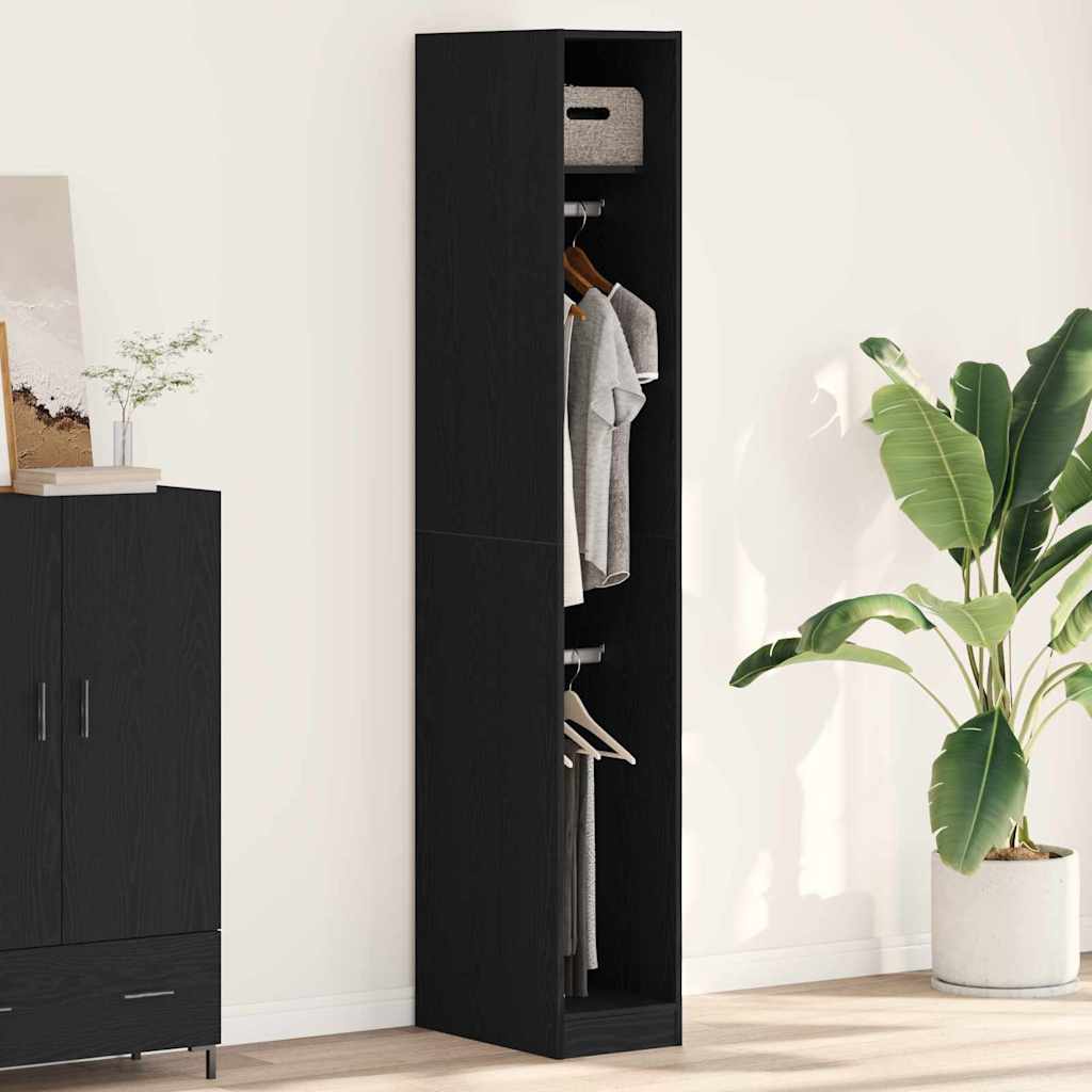 Wardrobe Old Wood Effect Shelf Clothes Storage Cabinet Bedroom Unit