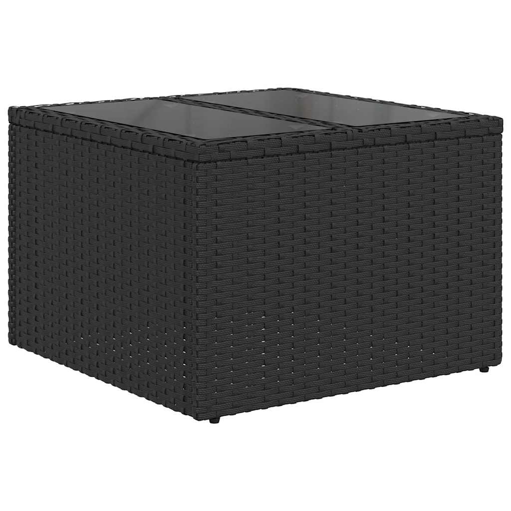 Outdoor Sofa With Cushion 6 Pcs Black Poly Rattan