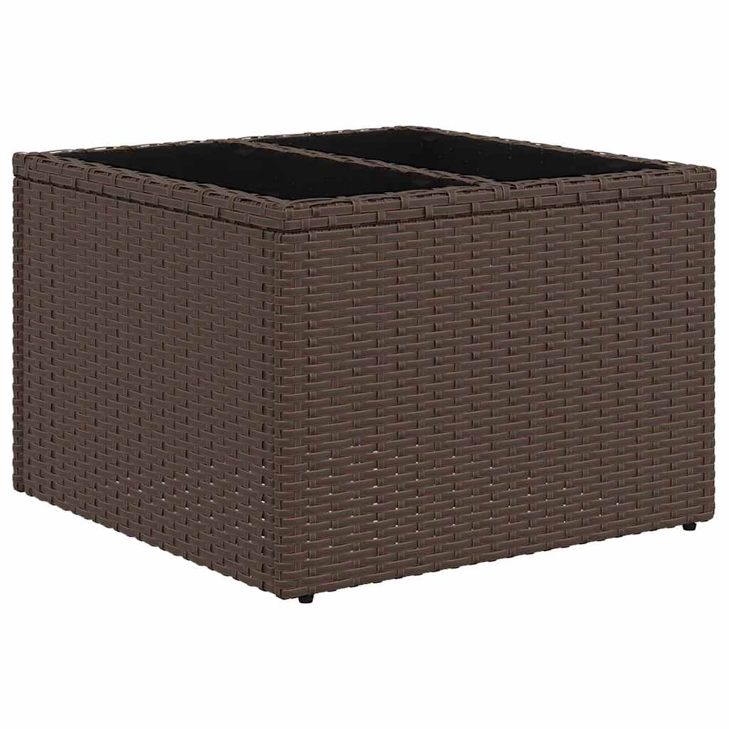 Outdoor Sofa With Cushion 6 Pcs Brown Poly Rattan