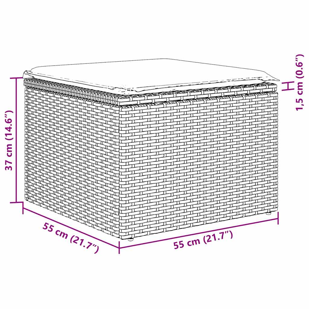 Outdoor Sofa With Cushion 6 Pcs Brown Poly Rattan