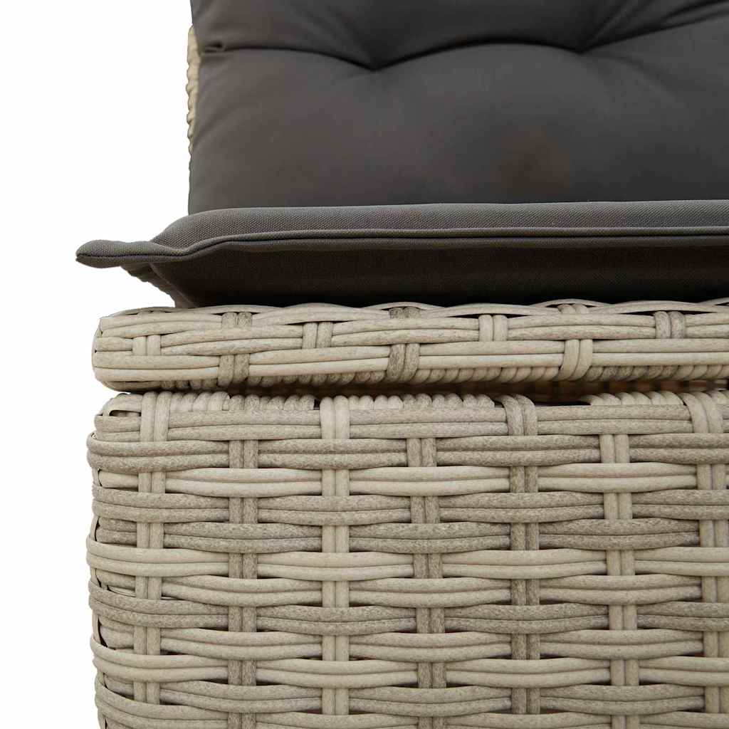 Outdoor Sofa With Cushion 6 Pcs Light Grey Poly Rattan