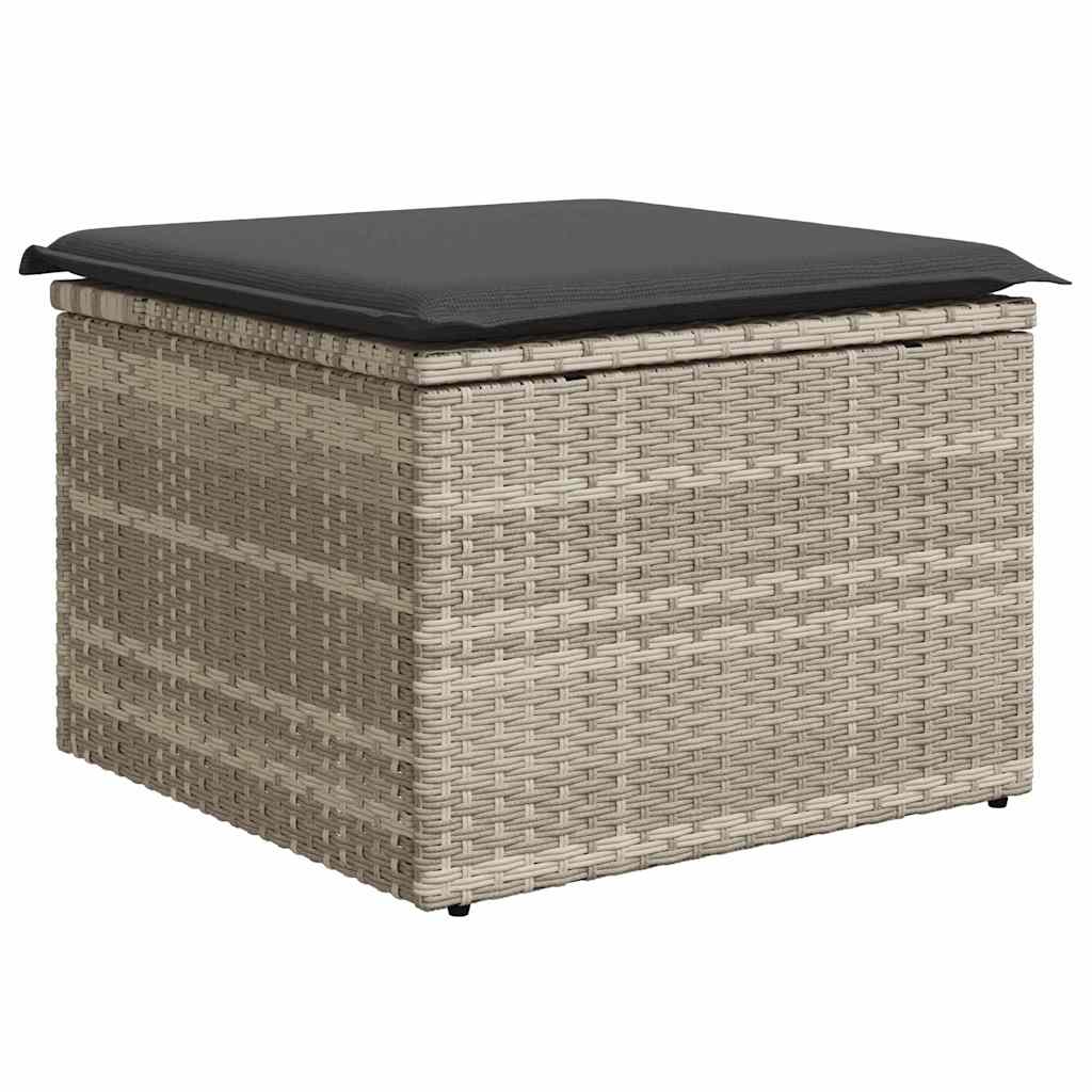 Outdoor Sofa With Cushion 6 Pcs Light Grey Poly Rattan