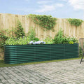 Planter Galvanised Steel Raised Garden Bed Outdoor Vegetable Flower Grow Box LED