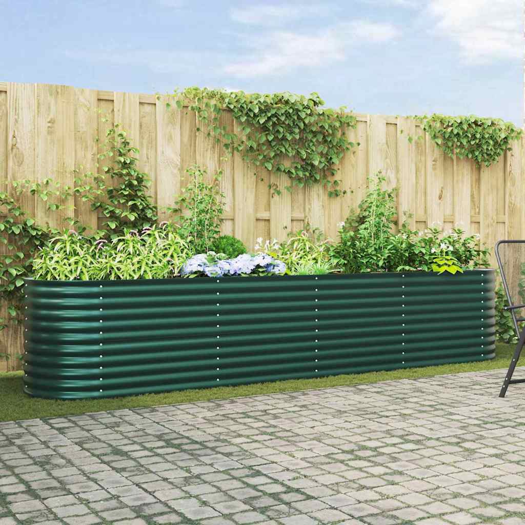 Planter Galvanised Steel Raised Garden Bed Outdoor Vegetable Flower Grow Box LED