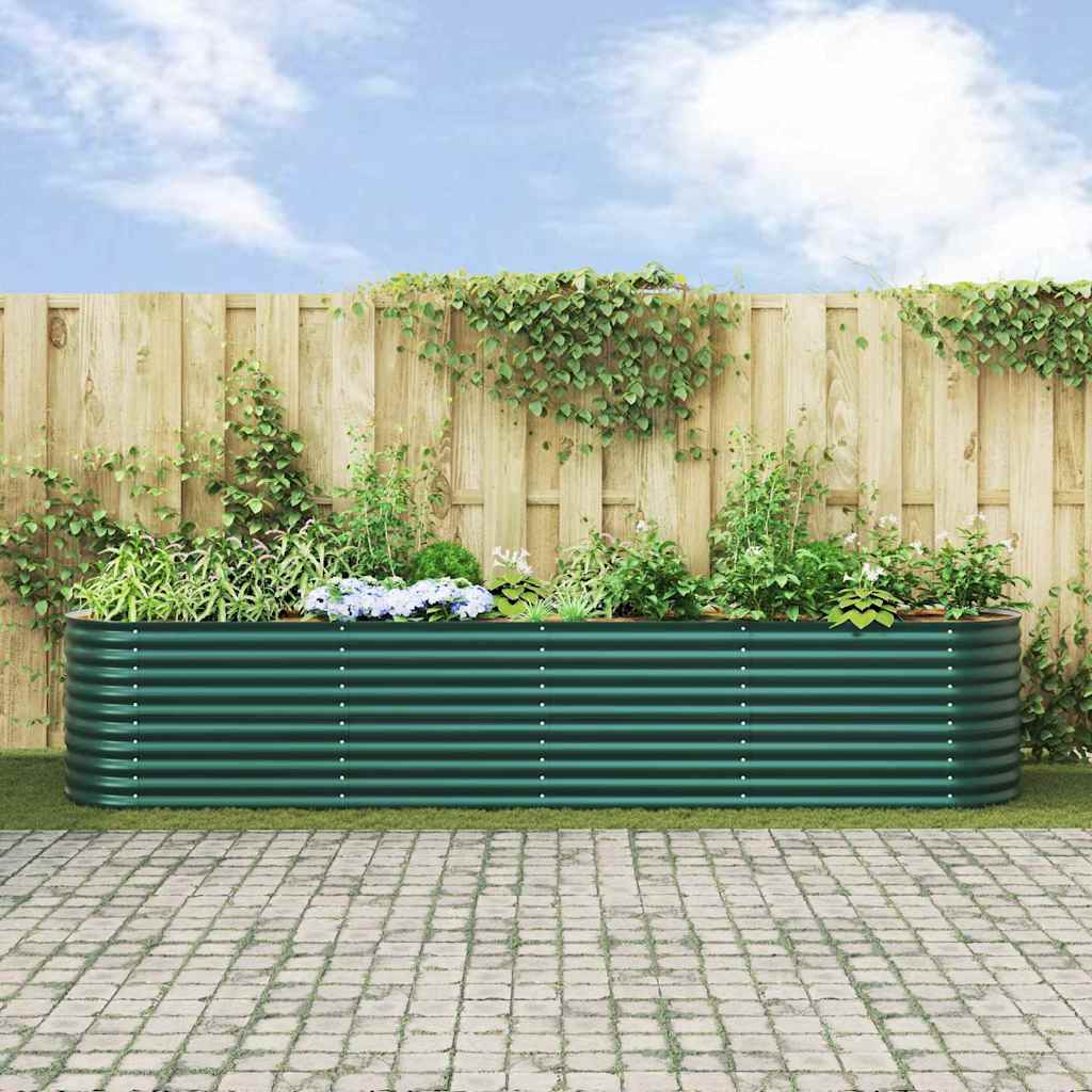 Planter Galvanised Steel Raised Garden Bed Outdoor Vegetable Flower Grow Box LED