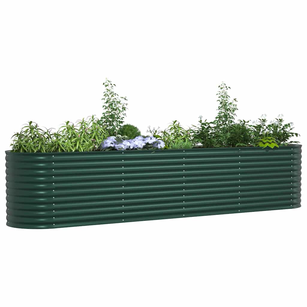 Planter Galvanised Steel Raised Garden Bed Outdoor Vegetable Flower Grow Box LED
