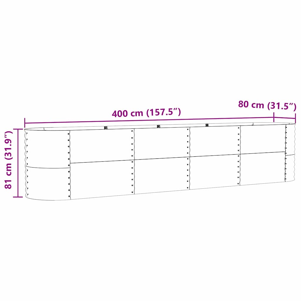 Planter Galvanised Steel Raised Garden Bed Outdoor Vegetable Flower Grow Box LED