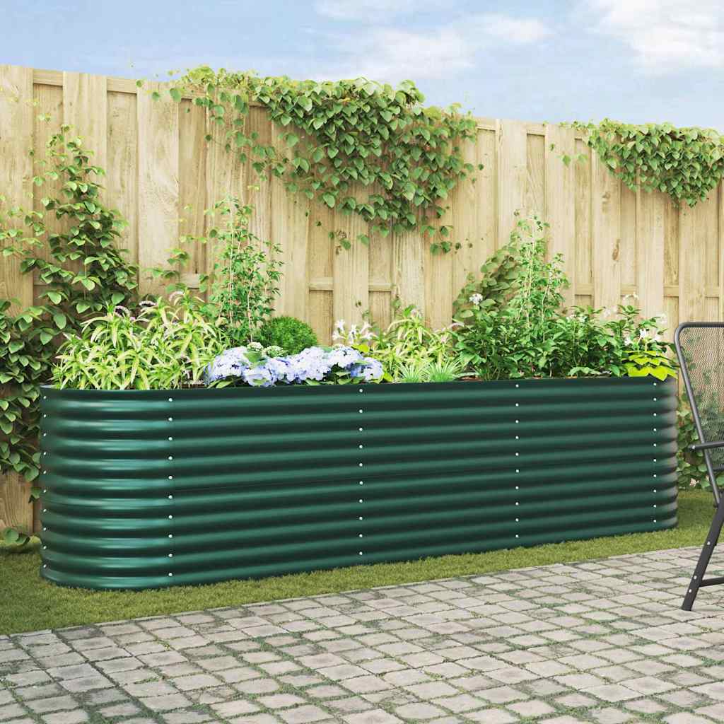 Planter Galvanised Steel Raised Garden Bed Outdoor Vegetable Flower Grow Box LED