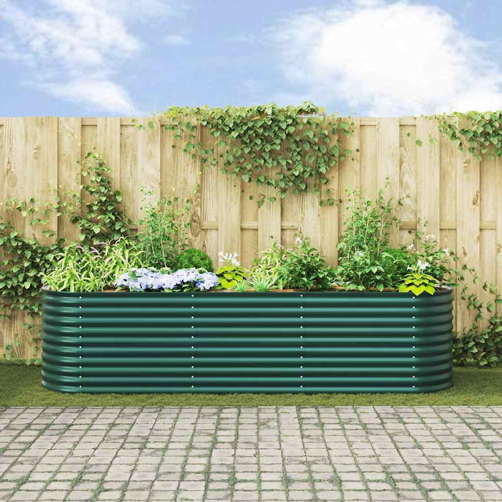 Planter Galvanised Steel Raised Garden Bed Outdoor Vegetable Flower Grow Box LED