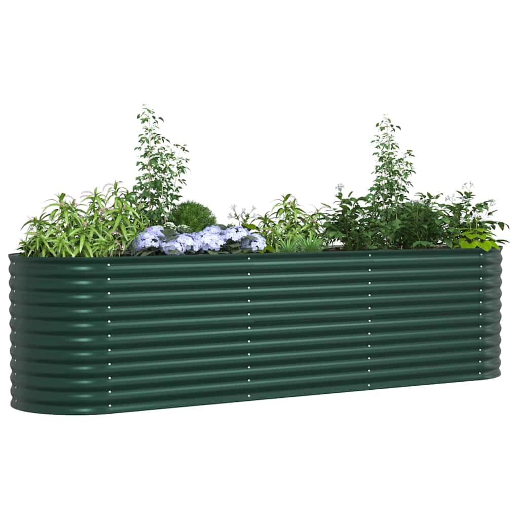 Planter Galvanised Steel Raised Garden Bed Outdoor Vegetable Flower Grow Box LED