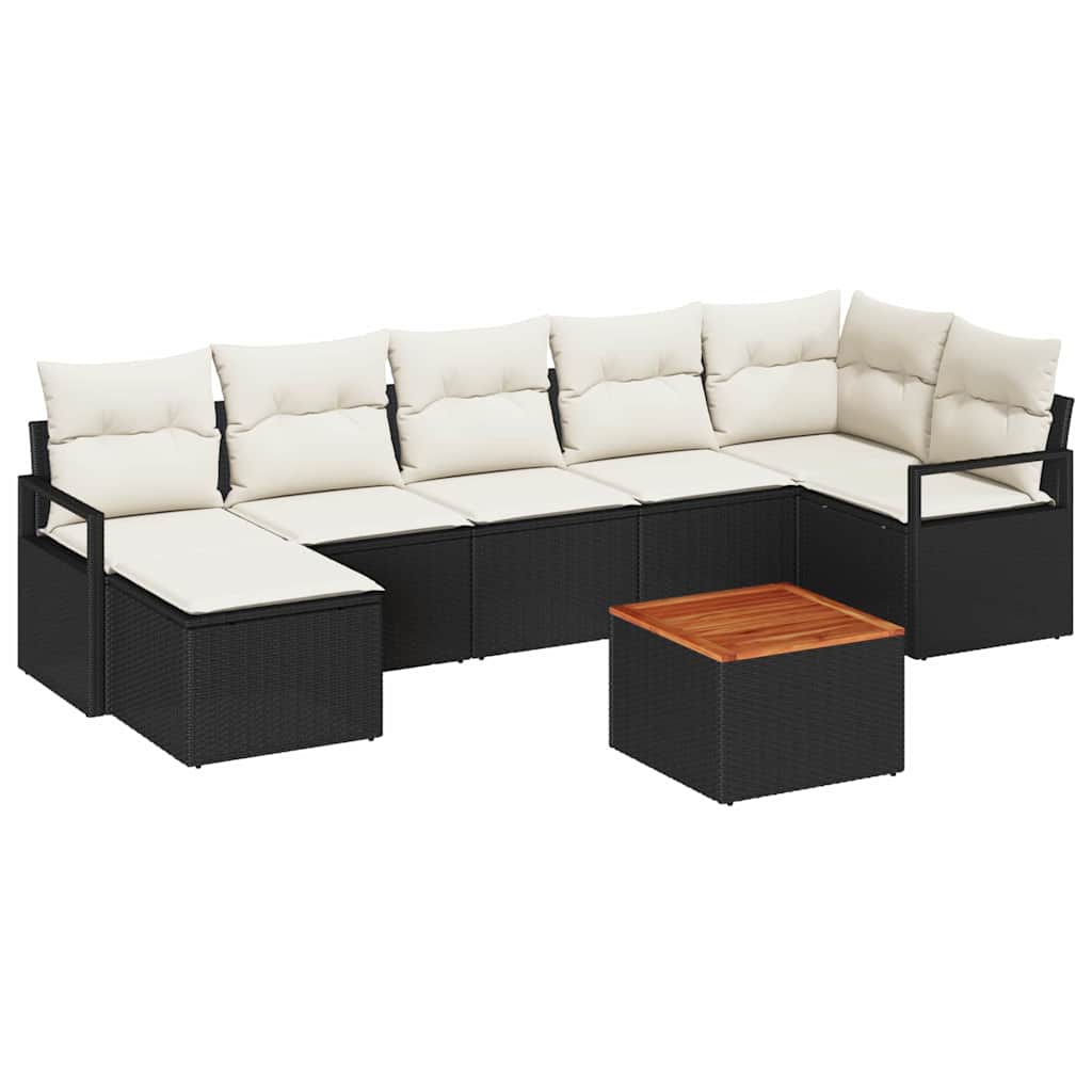 Garden Sofa Set With Cushion 8 Pcs Black Poly Rattan