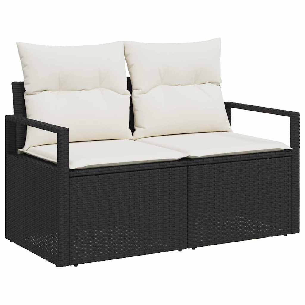 Garden Sofa Set With Cushion 8 Pcs Black Poly Rattan