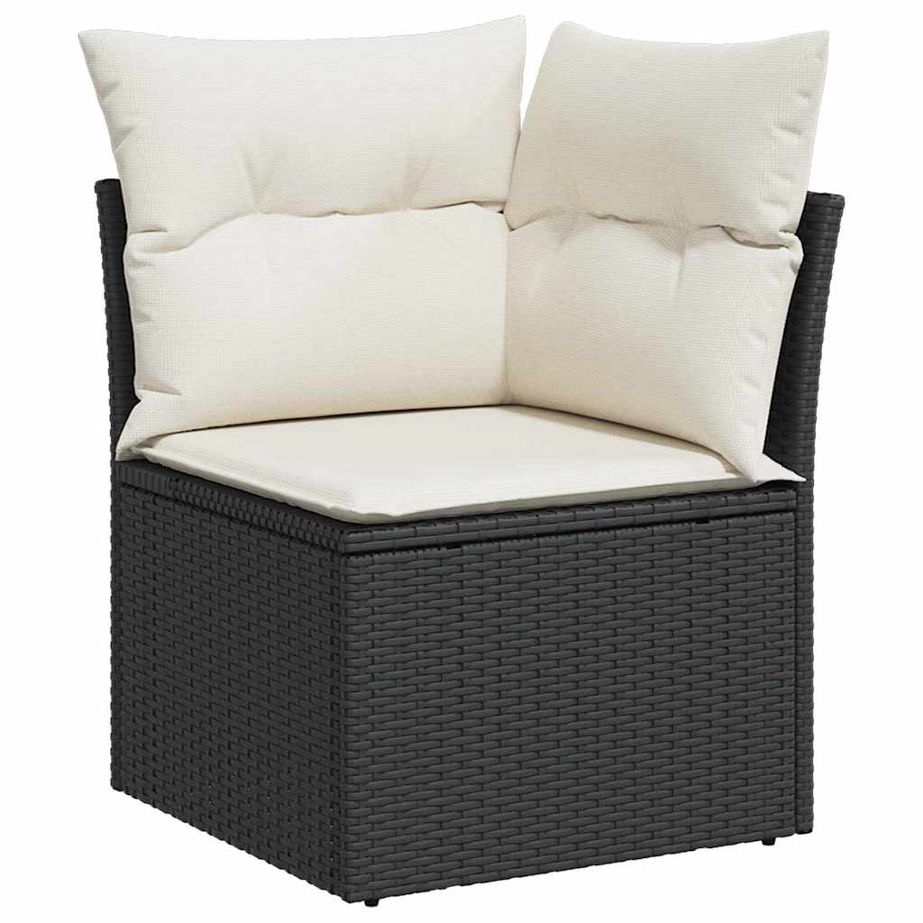 Garden Sofa Set With Cushion 8 Pcs Black Poly Rattan