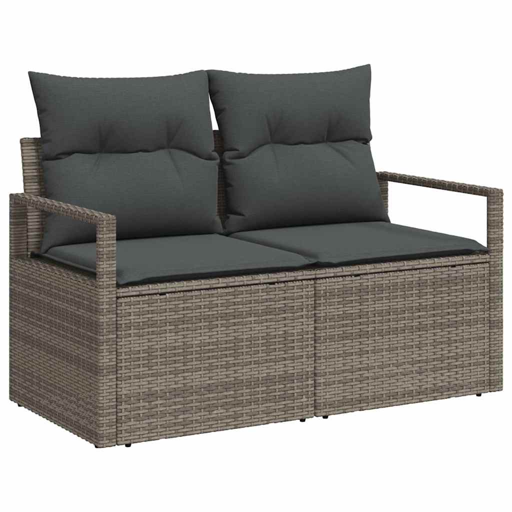 Garden Sofa Set With Cushion 8 Pcs Grey Poly Rattan