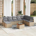Garden Sofa Set With Cushion 8 Pcs Beige Poly Rattan