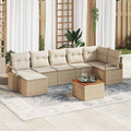 Garden Sofa Set With Cushion 8 Pcs Beige Poly Rattan