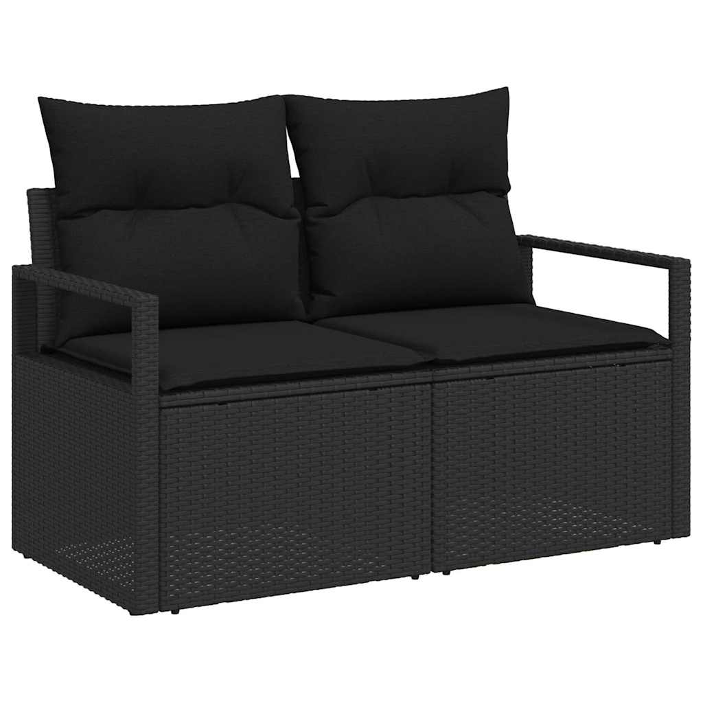 Garden Sofa Set With Cushion 8 Pcs Black Poly Rattan