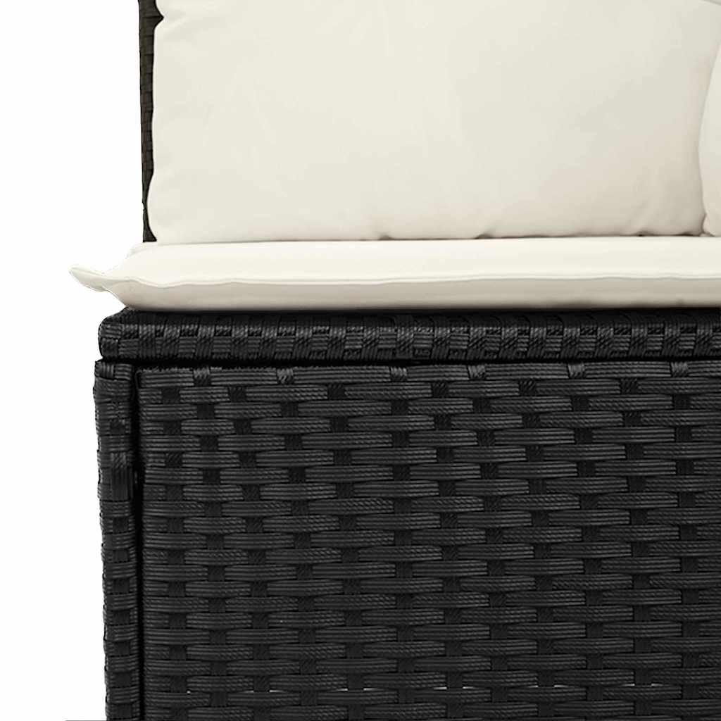 Garden Sofa Set With Cushion 9 Pcs Black Poly Rattan