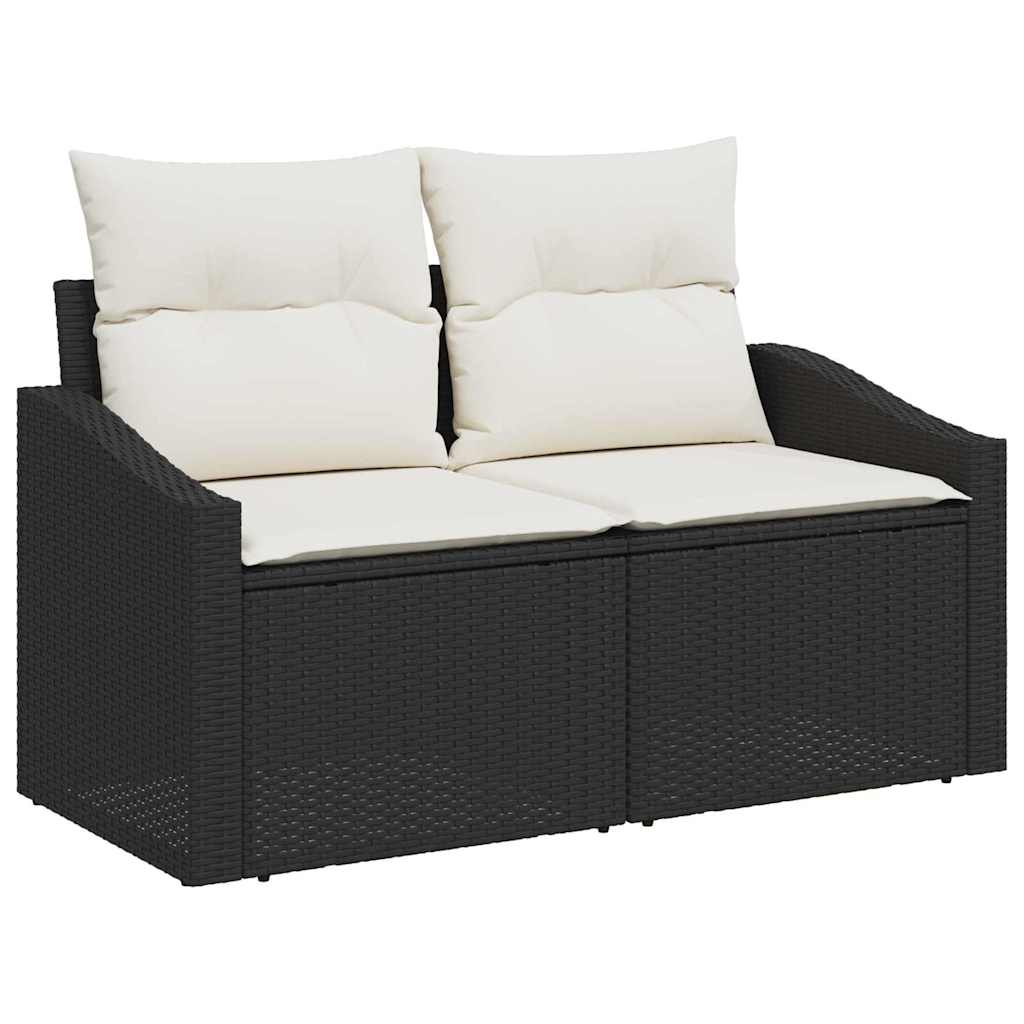 Garden Sofa Set With Cushion 9 Pcs Black Poly Rattan