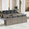Garden Sofa Set With Cushion 9 Pcs Grey Poly Rattan