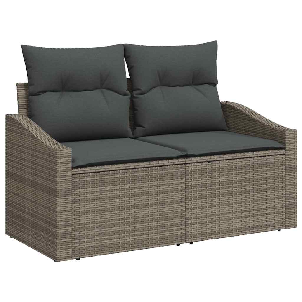 Garden Sofa Set With Cushion 9 Pcs Grey Poly Rattan