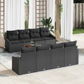 Garden Sofa Set With Cushion 9 Pcs Black Poly Rattan