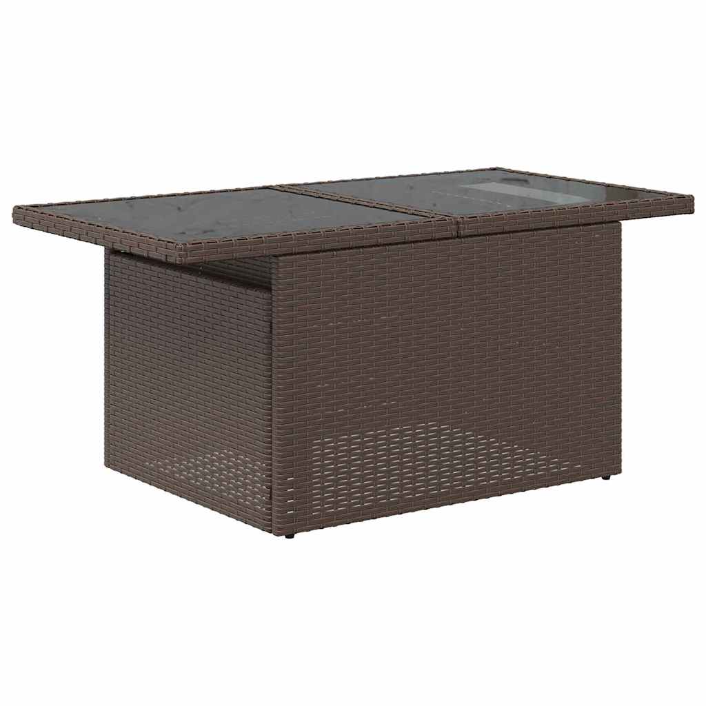 Garden Sofa Set With Cushion 7 Pcs Brown Poly Rattan