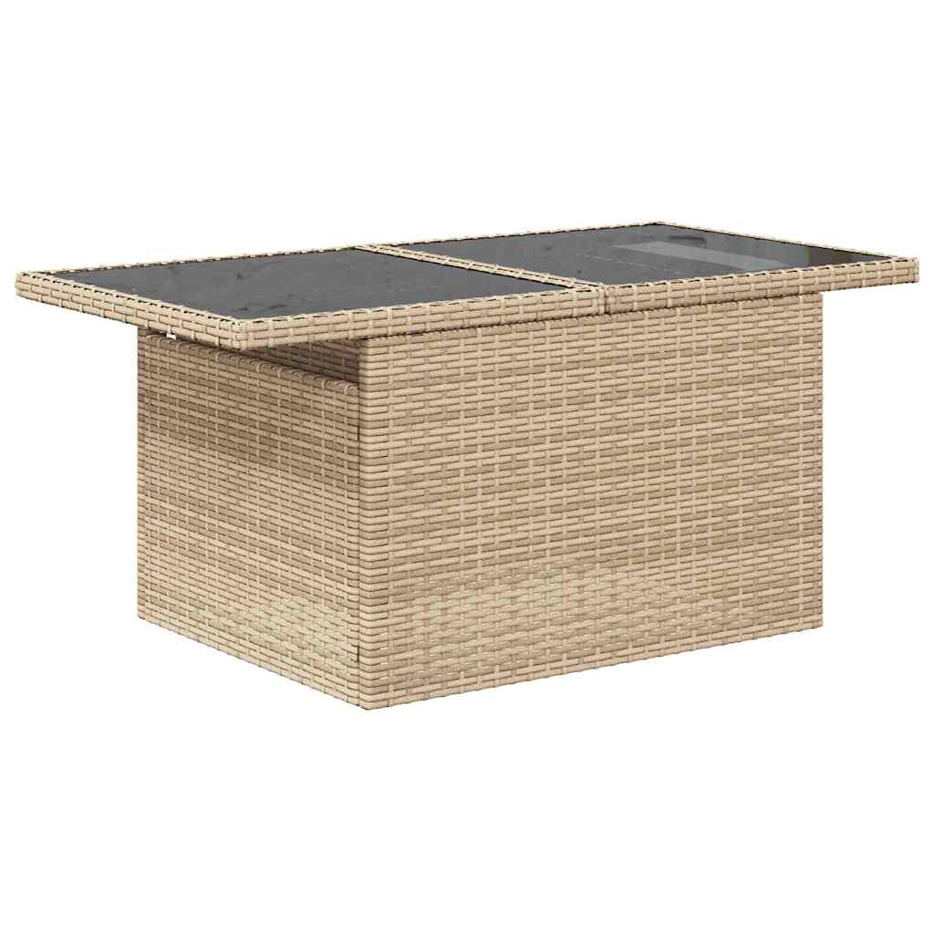 Garden Sofa Set With Cushion 7 Pcs Beige Poly Rattan