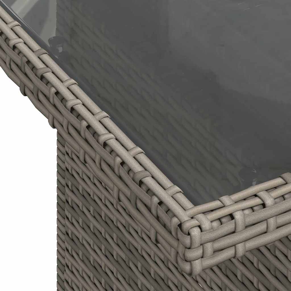 Sofa Set With Cushion With Storage 9 Pcs Grey Poly Rattan