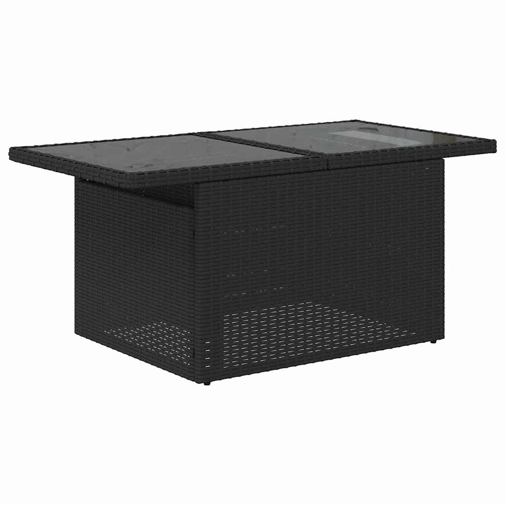 Sofa Set With Cushion With Storage 9 Pcs Black Poly Rattan