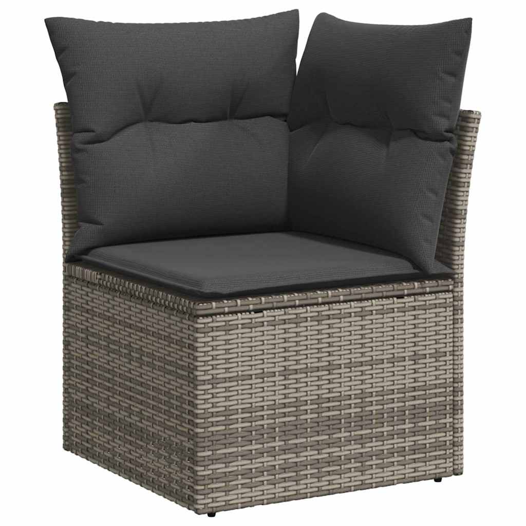 Garden Sofa Set With Cushion 9 Pcs Grey Poly Rattan