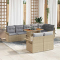 Garden Sofa Set 9 Pcs Beige And Light Grey Poly Rattan