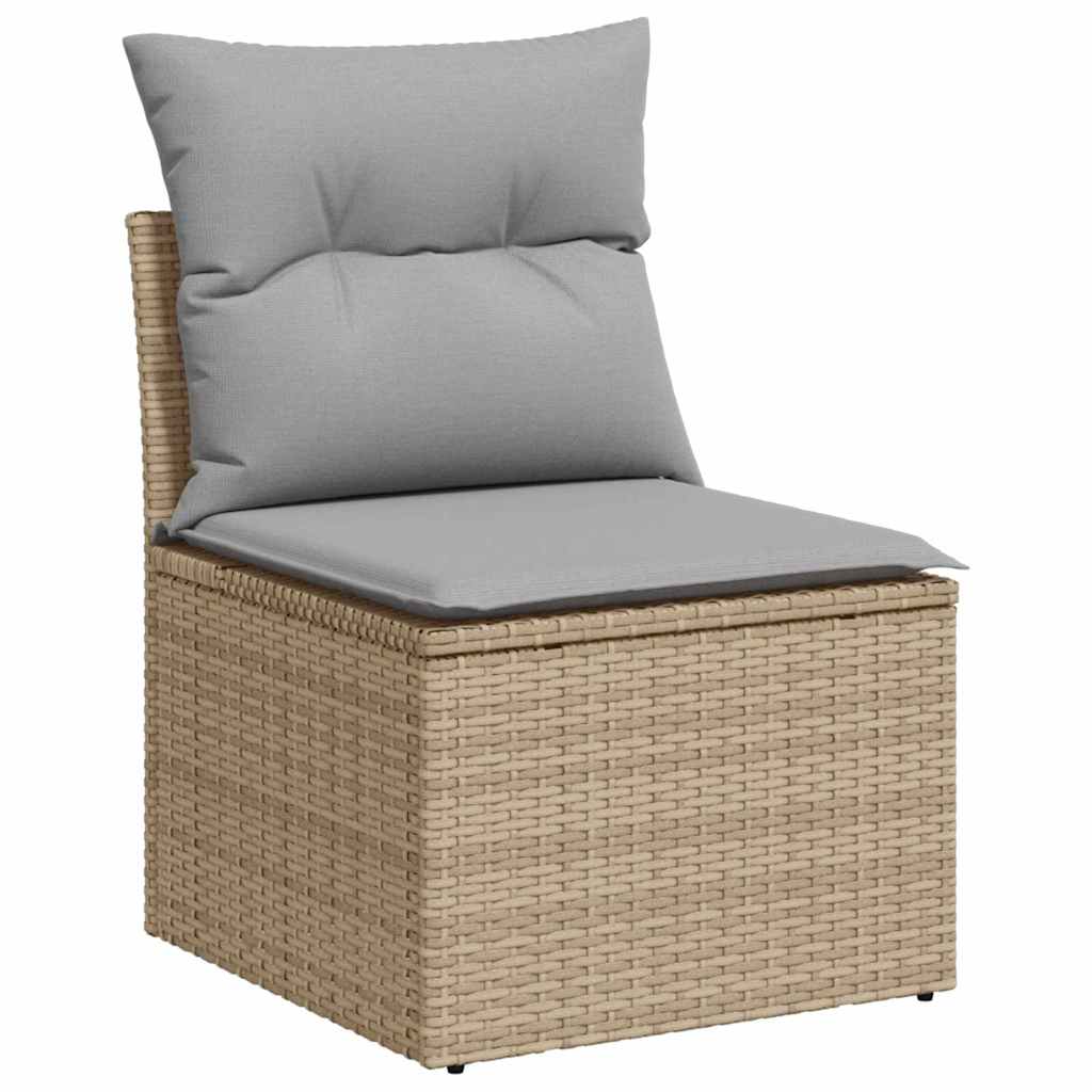 Garden Sofa Set 9 Pcs Beige And Light Grey Poly Rattan
