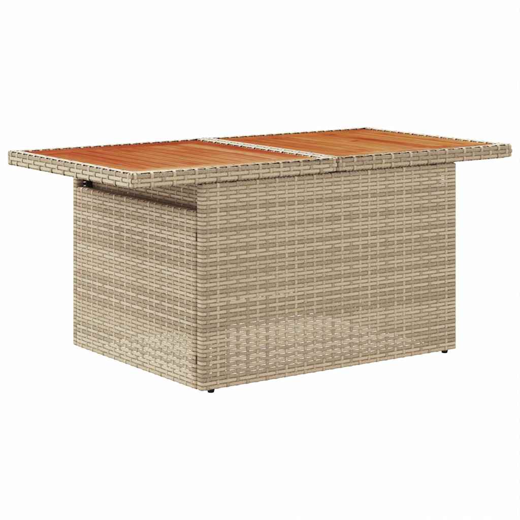 Garden Sofa Set 9 Pcs Beige And Light Grey Poly Rattan