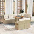 Garden Sofa Set With Cushion 9 Pcs Beige And Cream Poly Rattan