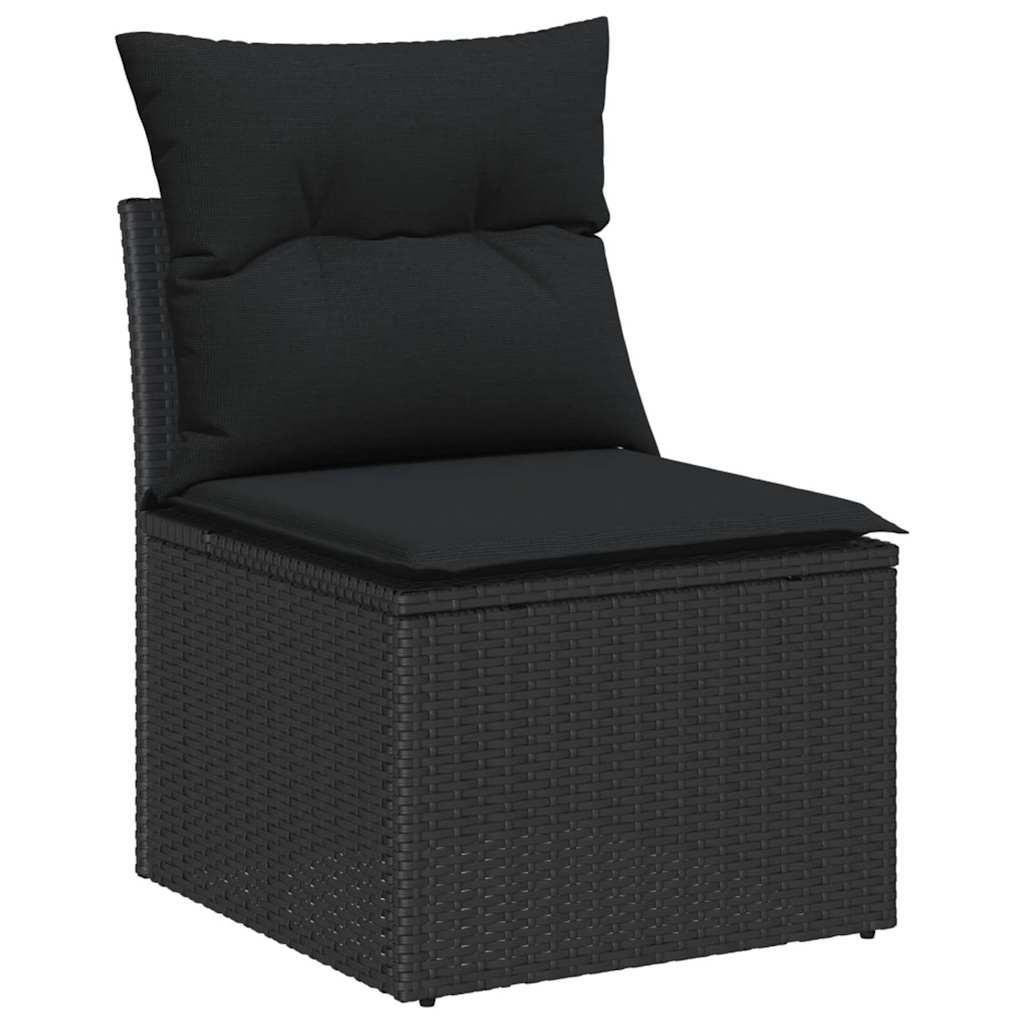 Garden Sofa Set With Cushion 9 Pcs Black Poly Rattan