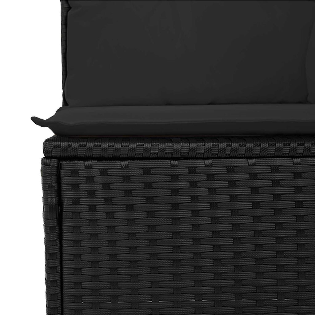 Garden Sofa Set With Cushion 6 Pcs Black Poly Rattan