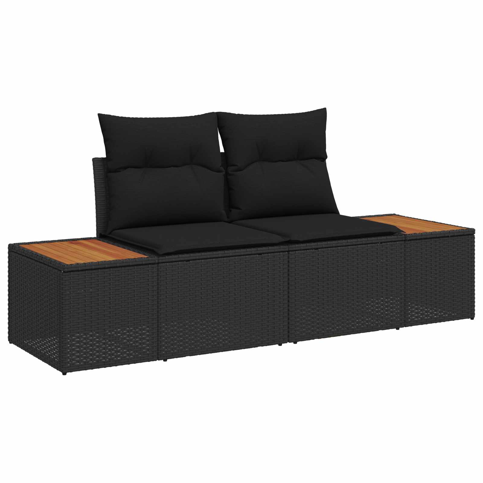 Garden Sofa Set With Cushion 6 Pcs Black Poly Rattan
