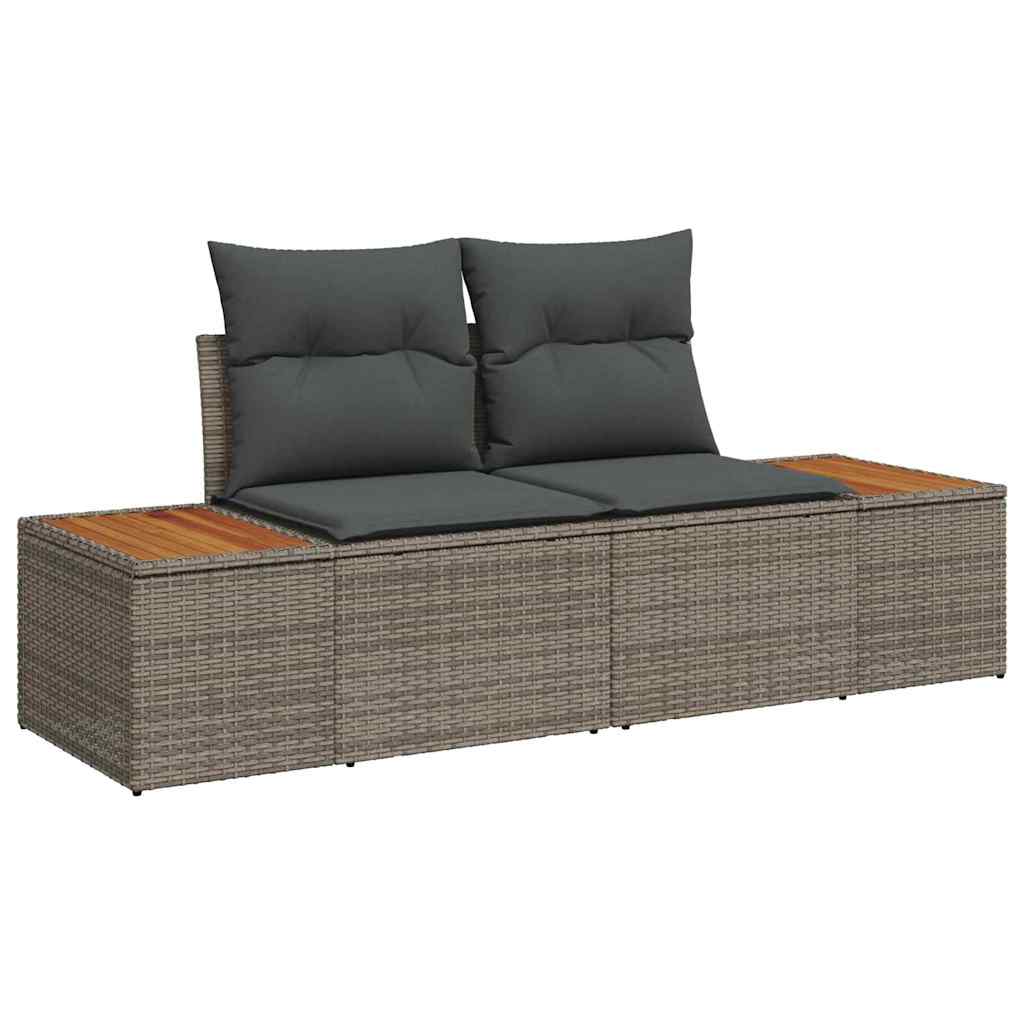 Garden Sofa Set With Cushion 6 Pcs Grey Poly Rattan