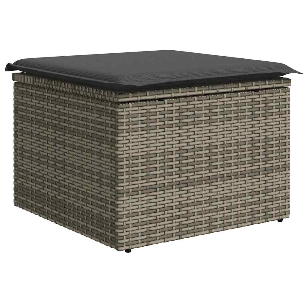 Garden Sofa Set With Cushion 6 Pcs Grey Poly Rattan