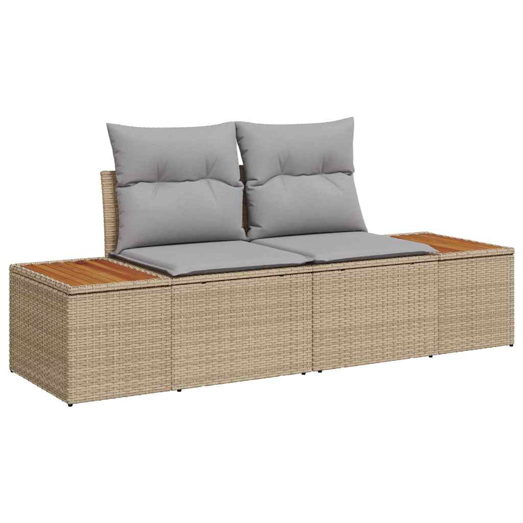 Garden Sofa Set 6 Pcs Beige And Light Grey Poly Rattan
