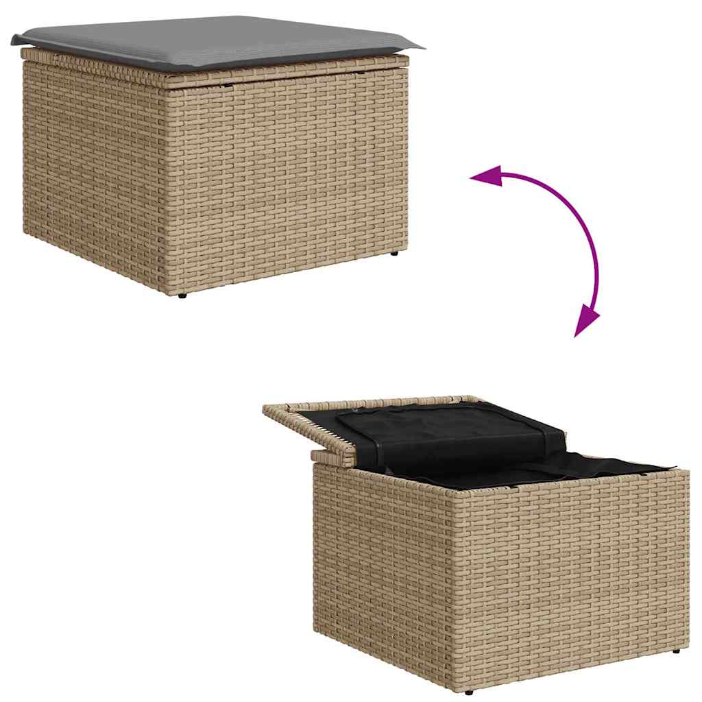Garden Sofa Set 6 Pcs Beige And Light Grey Poly Rattan